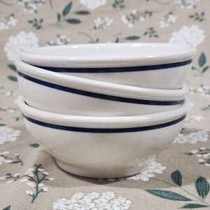 Syracuse China Blue Trim Bowls Vintage Syracuse China Cereal Bowl 3pc Set